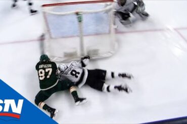 Kirill Kaprizov Scores Wraparound While Getting Hauled Down By Drew Doughty