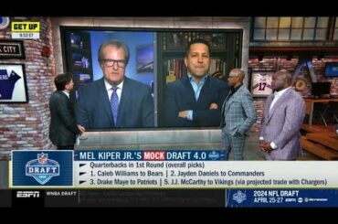 GET UP |" Mel Kiper Jr.'s mock draft 4.0: Caleb Williams to Bears; Drake Maye to Patriots???"