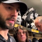 Kris Letang speaks with reporters after the Pittsburgh Penguins season ends.