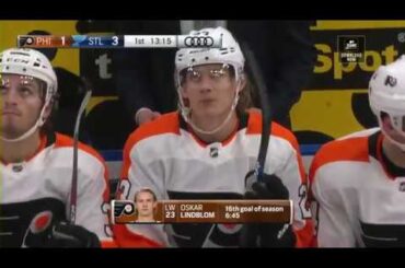 Oskar Lindblom Goal - Philadelphia Flyers vs St. Louis Blues (4/4/19)