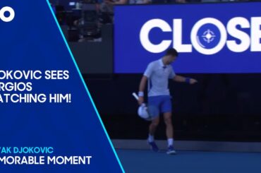 Novak Djokovic Spots Nick Kyrgios in Commentary Box! | Australian Open 2024
