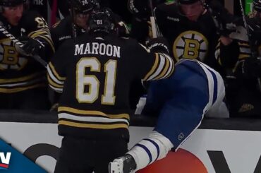 Pat Maroon Puts Timothy Liljegren Into Bruins Bench With Big Hit