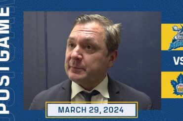 Toronto Marlies Media Availability | Postgame vs. Manitoba Moose | March 29, 2024