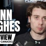 Quinn Hughes Reacts to Vancouver Canucks vs. Nashville Predators Series & Recaps Regular Season