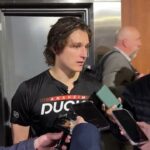 Trevor Zegras on the game and the play of Leo Carlsson. #nhlintrend