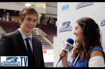 Mike McLeod after his 1st Career OHL Goal speaks with Aly Munro