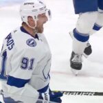 Steven Stamkos Rips One-Timer Top Corner On The Power Play