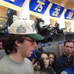 Owen Power during Sabres locker cleanout