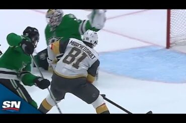 Golden Knights' Jack Eichel Sets Up Jonathan Marchessault Tap-In Goal With Gorgeous Drop Pass