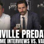 Filip Forsberg, Anthony Beauvillier & Andrew Brunette talk Nashville Predators GM2 Win vs. Canucks