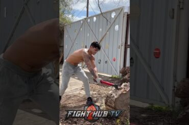 Ryan Garcia CHOPS WOOD for Devin Haney; old school training!