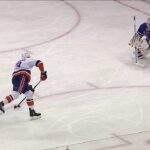 Igor Shesterkin stops Pelech's penalty shot late in a game vs Islanders (12 apr 2024)