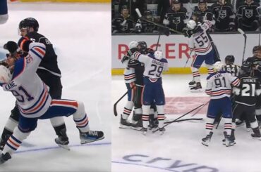 Scrum Ensues After Andreas Englund Hits Evander Kane (They Fight)