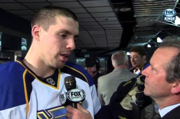 David Perron interview 2nd intermission Mar 5 2013 St. Louis Blues vs LA Kings NHL Hockey