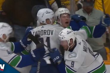 Brock Boeser Hat Trick Ties It After Colton Sissons Misses Empty Netter