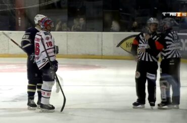 Trevor Gillies Keihästää Eetu Pöystin 1.11.2013