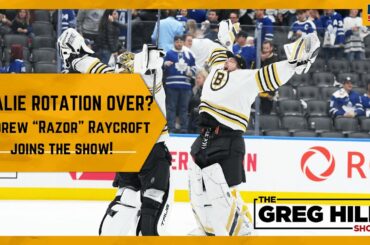 Bruins are up 3-1 on the Maple Leafs. Andrew "Razor" Raycroft joins The Greg Hill Show!