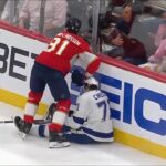 Anthony Cirelli Heads To Locker Room After Slamming Into Boards