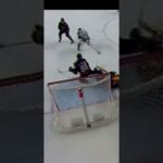 Dustin Wolf Sprawls out to make a huge recovery save  #nhl #sports #calgaryflames #goalie