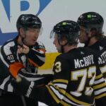 Boston Bruins Vs Maple Leafs Scrum, Ref Tells McAvoy And Pastrnak To F*ck Off(Dual-Feed)