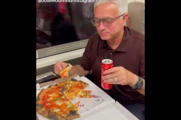 Jose Mourinho celebrates Roma's big win with a pizza | #Shorts | ESPN FC