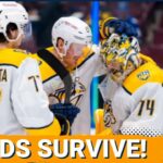 Nashville Predators Survive Third Period Onslaught to Even Series with Vancouver Canucks