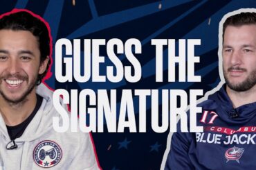 The Blue Jackets are IMPRESSED by one player's signature! Will they Guess the Signature Correctly?