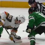 Golden Knights' Chandler Stephenson Penalized for Batting Puck With Hand on Faceoff vs. Stars