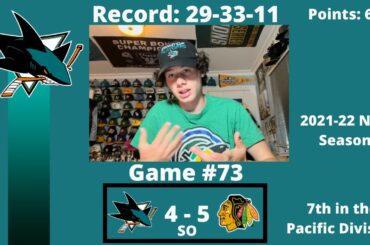 The Sharks Lose to the Blackhawks in a Shootout, and Drop Their 8th Straight Game