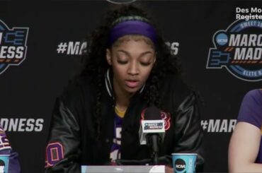Angel Reese, Flau'jae Johnson and Hailey Van Lith press conference after LSU loss to Iowa in Elite 8