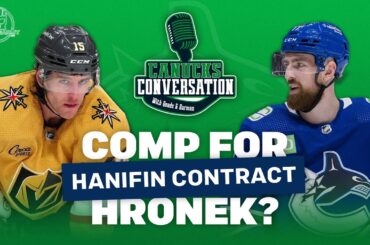 How much of a comparable is Noah Hanifin's contract to Filip Hronek's next deal?