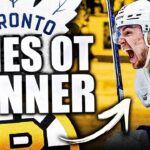 MATTHEW KNIES SCORES IN OVERTIME: LEAFS SURVIVE GAME 5 (Toronto VS Boston Bruins)