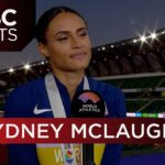 Sydney McLaughlin "beyond grateful" after earning world record in 400m hurdles | CBC Sports