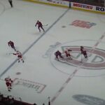 Moritz Seider of the Detroit Red Wings scores vs. the Montreal Canadiens 4/16/24
