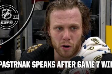 David Pastrnak reacts to scoring OT winner for Bruins in Game 7 | NHL on ESPN