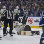 Max Domi Shoves Jeremy Swayman During Stoppage of Play