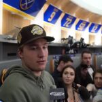 Goalie Ukko-Pekka Luukkonen during Buffalo Sabres locker cleanout