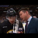 Brad Marchand talks with sportsnetkyle after a Game 7 victory / 4.05.2024
