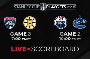 Live Scores and Updates: Bruins vs. Panthers Gm3 / Oilers vs. Canucks Gm2
