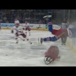 Jacob Trouba Launches Himself Over Martin Necas