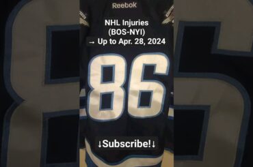 NHL Injuries (BOS-NYI) After Games of April 27, 2024