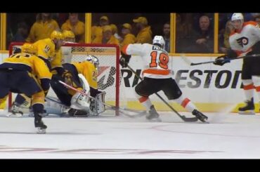 Patrick bangs home first NHL goal right in front of the net