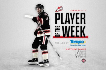 Tempo WHL Player of the Week – Matthew Savoie (January 15, 2024)