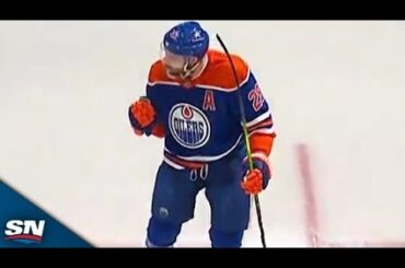 Oilers' Leon Draisaitl Blasts Home Signature Power Play Goal To Open Scoring In Game 4