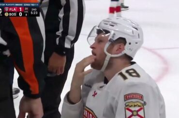 Steven Lorentz was REALLY trying to show the ref he was bleeding from a Bruins high stick / 10.05.24