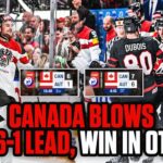 Austria scores FIVE unanswered 3rd period goals on Canada, Canada wins in overtime