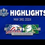 OHL Playoff Highlights:  Saginaw Spirit @ London Knights Game 5 - May 3rd, 2024