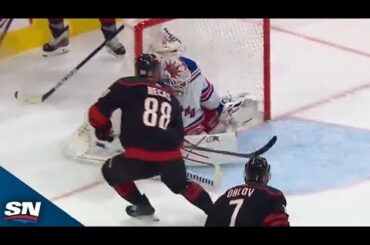 Hurricanes' Martin Necas Roofs It Past Shesterkin Off Of A Slick Feed