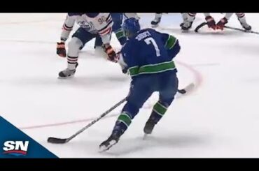 Canucks' Carson Soucy Picks Top Corner With A Clean Wrister
