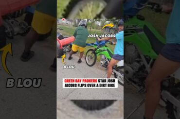 Green Bay packers star Josh Jacobs flips over a dirt bike 😅 #nfl